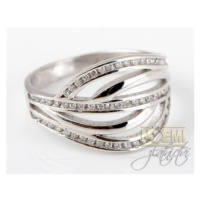 Stříbrný prsten s čirými zirkony 188197f