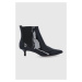 Kožené kotníkové boty Marella dámské, černá barva, na podpatku