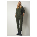 Happiness İstanbul Women's Khaki Hooded Tracksuit Set