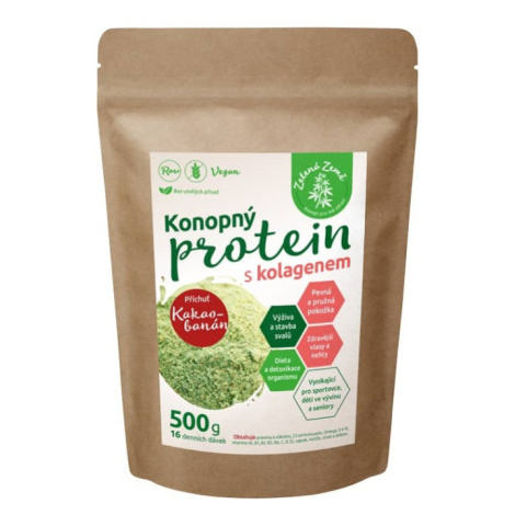 ZELENÁ ZEMĚ Konopný protein s kolagenem 500 g Zelená Země
