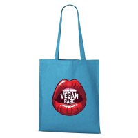 DOBRÝ TRIKO Bavlněná taška s potiskem Vegan BABE Barva: Tyrkysová