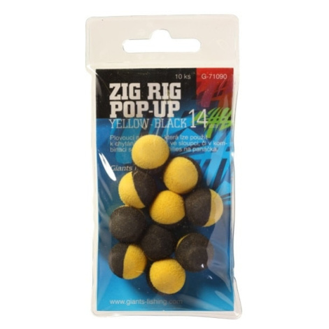 Giants Fishing Pěnové plovoucí boilie Zig Rig Pop-Up 14mm - pink / black 10ks