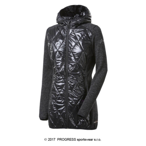 PROGRESS SILVRETTA WOOL dámská hybridní bunda s kapucí, černá Barva: černá