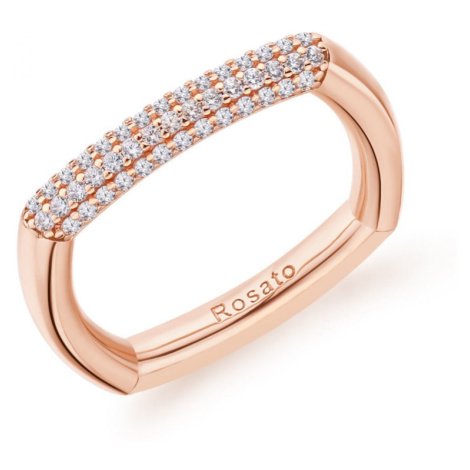 Rosato Stylový bronzový prsten se zirkony Bianca RZBI32