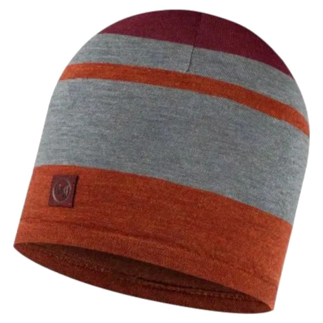 ŠEDO-ORANŽOVÁ ČEPICE BUFF MERINO MOVE BEANIE Barevná