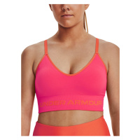 Tmavě růžová dámská sportovní podprsenka Under Armour UA Seamless Low Long Rib