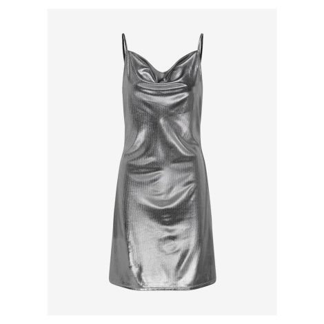 Dámské metalické šaty ve stříbrné barvě ONLY Melia