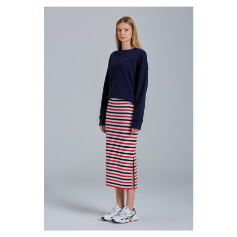 TEPLÁKOVÁ SUKNĚ GANT D1. ICON G STRIPE JERSEY SKIRT červená