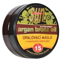 Vivaco Sun Vital Opalovací máslo Glitter effect s BIO arganovým olejem SPF 15 SUN 200 ml