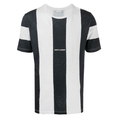 SAINT LAURENT Striped White tričko Yves Saint Laurent