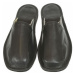 Just Mazzoni Luxusné pánske čierne kožené papuče ALBERT Černá