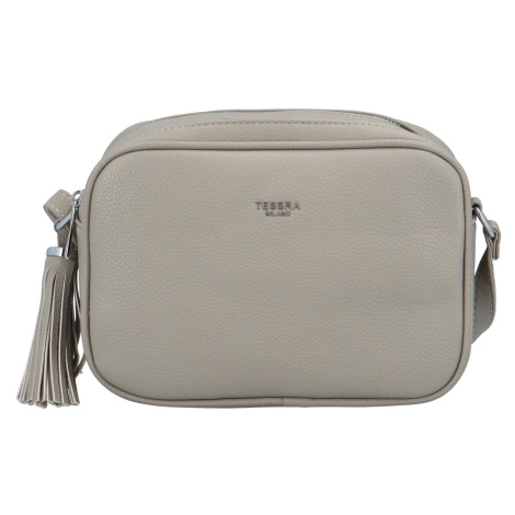 Malá koženková crossbody Tess, šedá Tessra