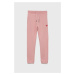 Dětské bavlněné kalhoty Tommy Hilfiger růžová barva, s potiskem