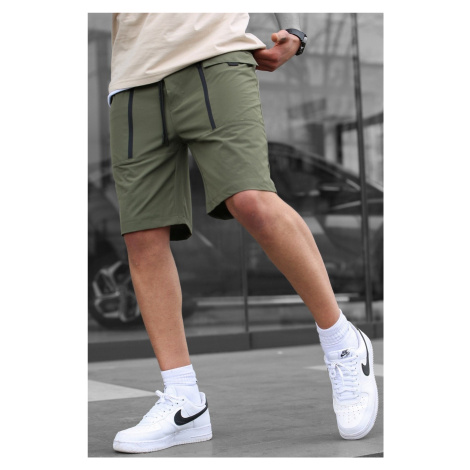 Madmext Khaki Men's Basic Pocket Capri Shorts