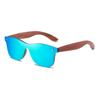 Luxusní dřevěné sluneční brýle - modré Světlemodrá