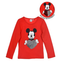 MICKEY MOUSE DÍVČÍ ČERVENÉ TRIČKO S OBOUSTRANNÝMI FLITRY Červená