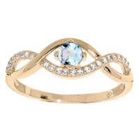 Troli Půvabný pozlacený prsten s modrým topazem PO/SR00716TP