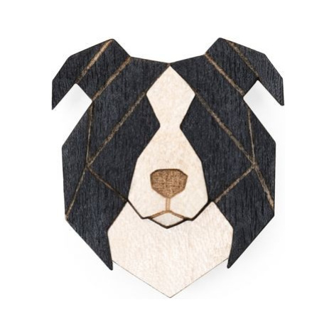 Dřevěná brož ve tvaru psa Border Collie Brooch BeWooden