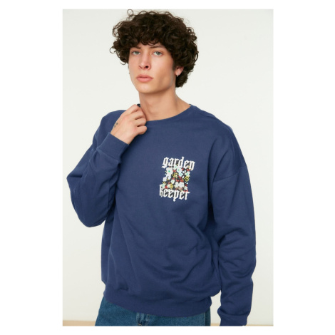 Trendyol Sweatshirt - Dark blue - Oversize