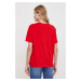 Bavlněné tričko Tommy Jeans červená barva