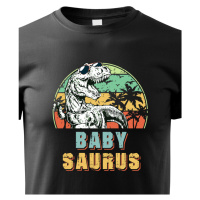 Dětské tričko - babysaurus - roztomilý barevný motiv s plnými barvami