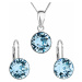 Sada šperků s krystaly Swarovski náušnice, řetízek a přívěsek modré kulaté 39140.3 aqua
