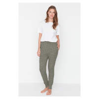 Trendyol Khaki Marked Pocket Detailed Pajama Bottoms with a soft, thick knit