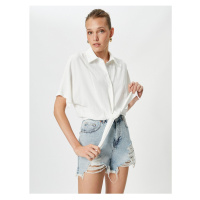Koton Halterneck Shirt Short Sleeves With Buttons