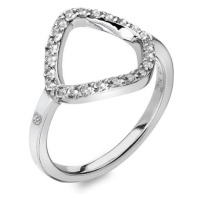 Hot Diamonds Elegantní stříbrný prsten s briliantem a topazy Behold DR221 54 mm