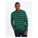 Ombre Men's casual sweater with horizontal stripes - green