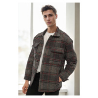 26796 Dewberry Checked Quilted Mens Jacket-SMOKED