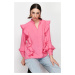 Trendyol Pink Ruffle Detail Woven Shirt