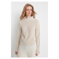 Trendyol Stone Lace Detailed Knitwear Sweater