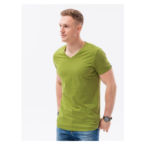 OMBRE-T-shirt SS-S1369-V10-OLIVE Zelená