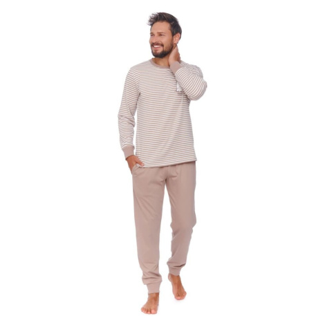 Pánské pyžamo Bear hnědé dn-nightwear