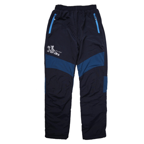 Chlapecké šusťákové kalhoty, zateplené - Wolf B2274, tmavě modrá/ petrol Barva: Modrá tmavě
