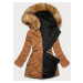 Černo-karamelová oboustranná dámská zimní bunda (M-210A5)