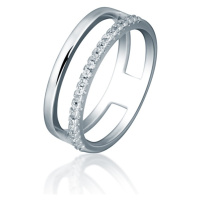 JVD Nadčasový stříbrný prsten se zirkony SVLR0876XH2BI