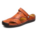 Letní kožené boty pánské prošívané sandály gladiátor