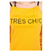 Šaty s nápisem Tres Chic hořčicové