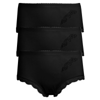 Danča bavlněné kalhotky s krajkou 9009 - 3bal černá