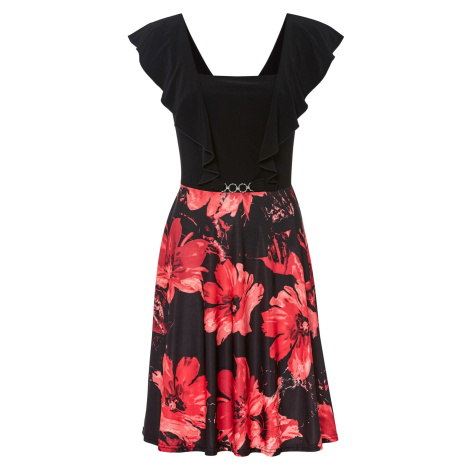 Bonprix BODYFLIRT šaty s květy Barva: Černá, Mezinárodní