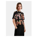 Béžovo-černé dámské vzorované volné tričko Desigual Camelia