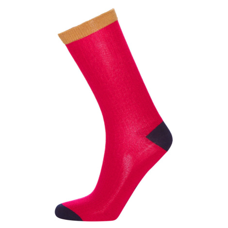 PONOŽKY GANT D1. 1-PACK COLOR BLOCK RIB SOCKS růžová