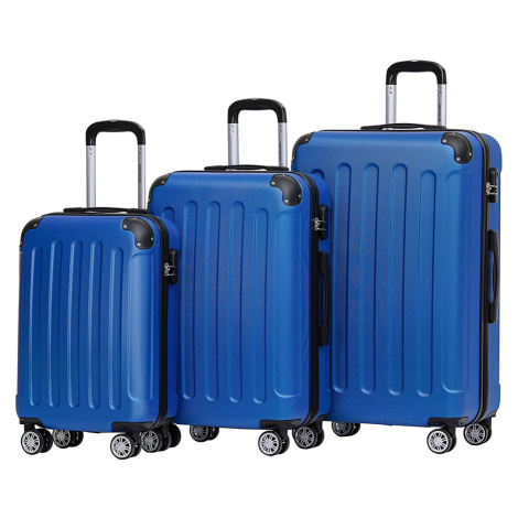 Kvalitní cestovní kufr na kolečkách - BEIBYE Stripe Barva: Modrá