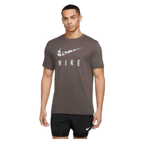 Nike DRI-FIT RUN DIVISION Pánské tričko, hnědá, velikost
