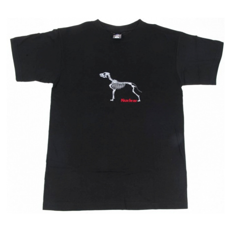 Tričko s kostrou psa [vyšívané] černé