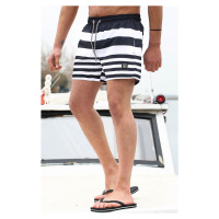 Madmext Black Striped Men's Marine Shorts 6361