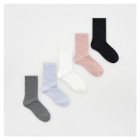 Reserved - Sada 5 párů ponožek s vysokým podílem bavlny - Modrá