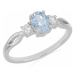 Prsten stříbrný s Blue Sky topazem a velkými zirkony Ag 925 012108 BT - 62 mm 2,0 g